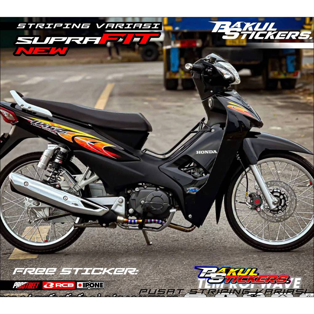 HONDA SUPRA FIT NEW WAVE STYLE VARIATION STRIPING / NEW SUPRA FIT WAVE STYLE MOTORCYCLE VARIATION ST
