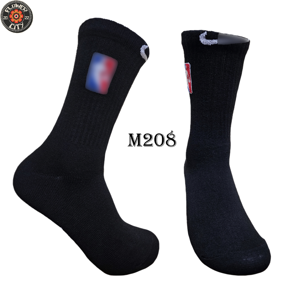 Oldschool Socks - ถุงเท้าสเก็ต NBA สีดํา - Series M - M208 - FlowerCity
