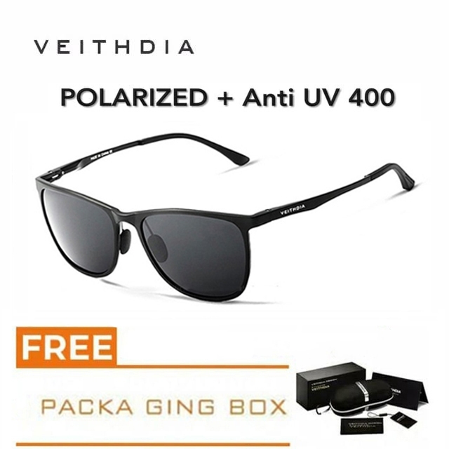 Veithdia Original แว่นกันแดดสําหรับบุรุษและสตรี Series 6623 ส่งกระเป๋าเดินทางแว่นตา
