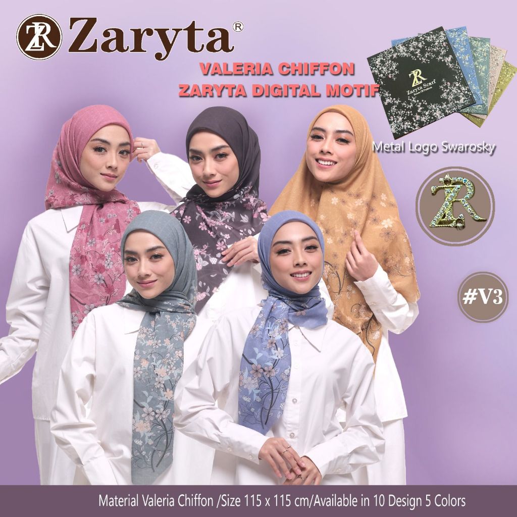 ZR – Anviera Hijab Valeria Chiffon Square รับกล่อง