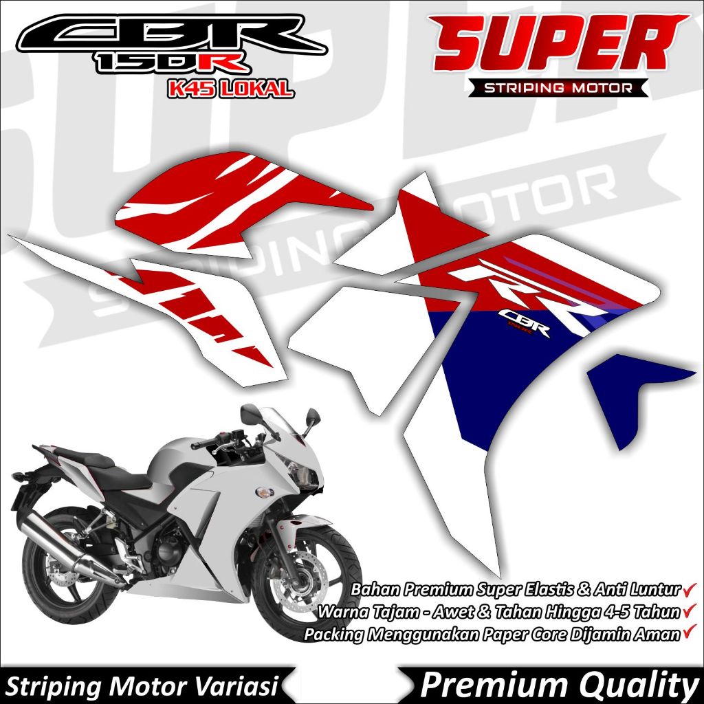 LOKAL CBR K45 สติ๊กเกอร์ท้องถิ่น Anti-Fade Cool CBR K45 Local Striping Honda CBR K45 Local Striping 