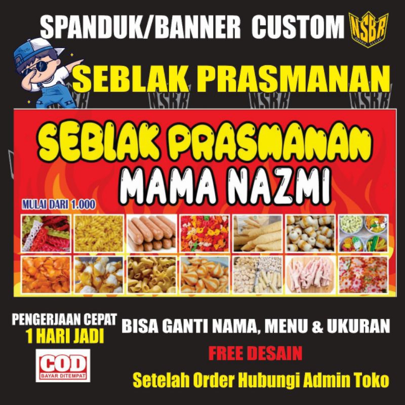 แบนเนอร์ / Buffet Seblak Banner / แบนเนอร์ Seblak เปลี่ยนชื่อและเมนูได้