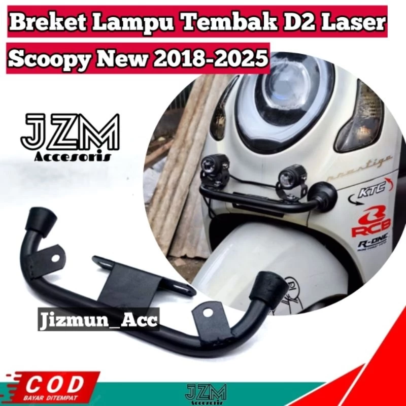 D2 เลเซอร์ด้านหน้า Spotlight Mount Bracket สําหรับ Honda Scoopy Genio Stylo 160 วัสดุเหล็กหนาพรีเมี่ยม