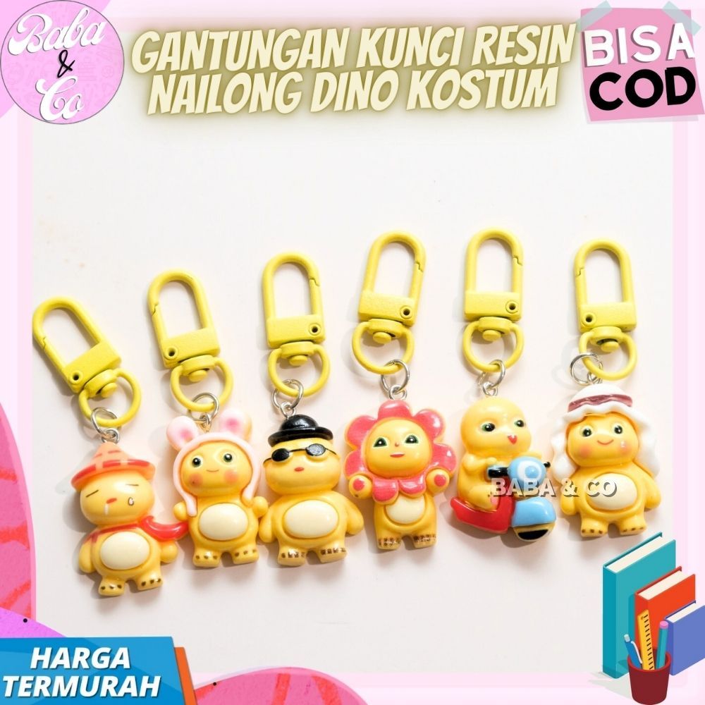 GANTUNGAN NAILONG DINO RESIN KEYCHAIN COSTUME CUTE KEYCHAIN RESIN พวงกุญแจ CUSTOM DINO CUTE UNIQUE L