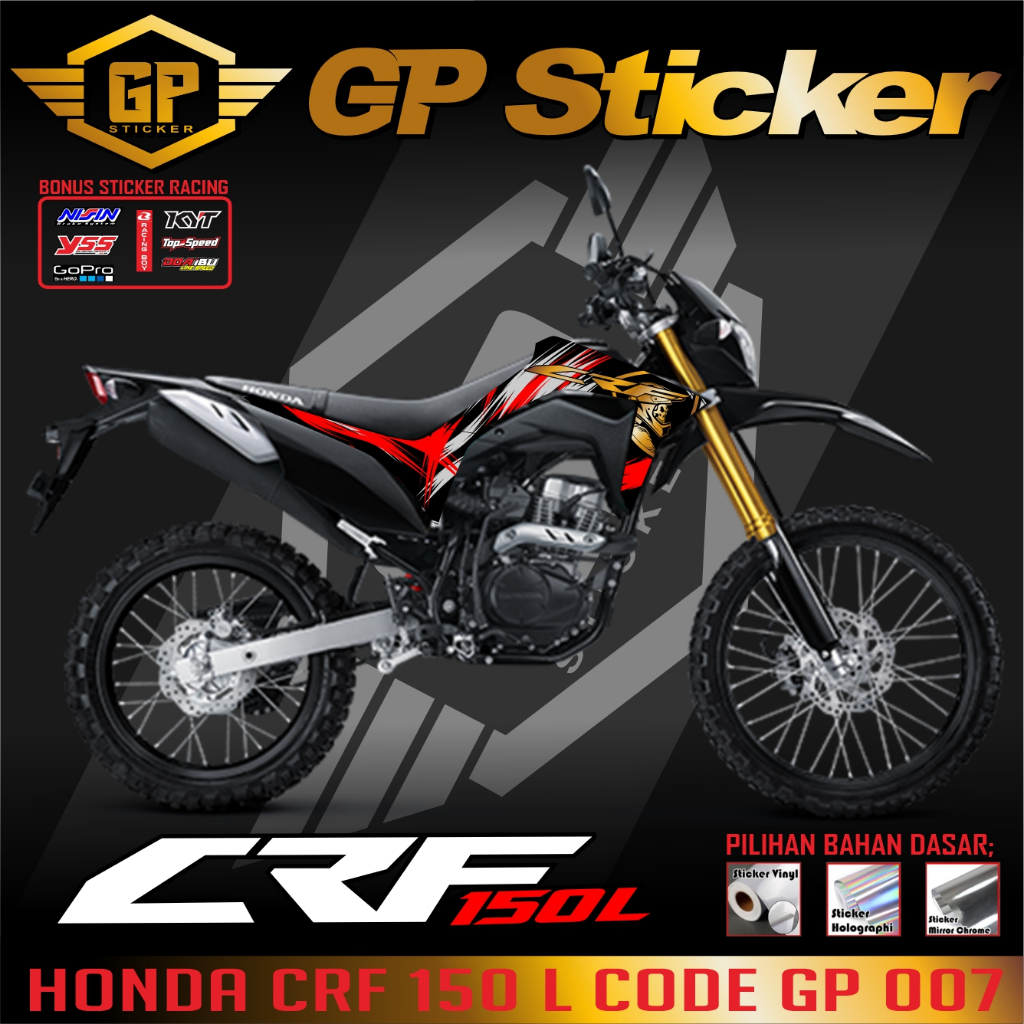 CRF 150L VARIATION STRIPING / CRF150L SUPERMOTO MOTORCYCLE STICKER MADE OF VINYL, HOLOGRAM, GP 007 M