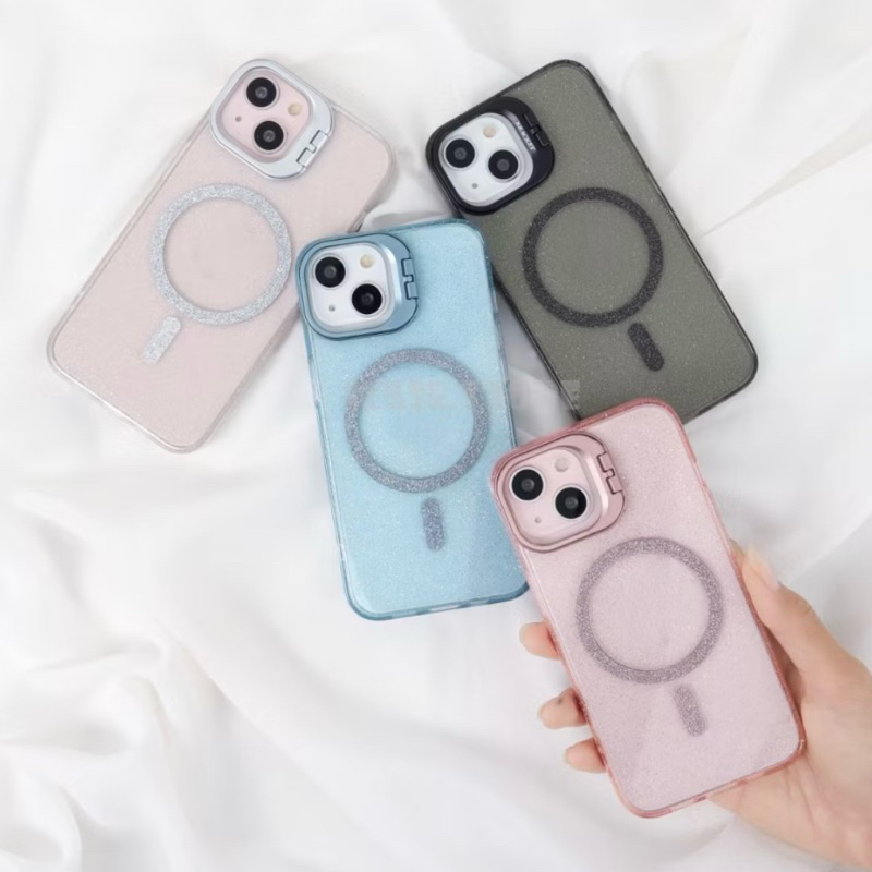 เคส Magsafe Glitter Stand สําหรับ Iphone