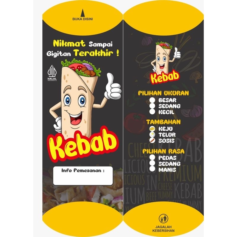 MINI KEBAB PACKAGING/ KEBAB CONTAINER/ กระดาษ KEBAB