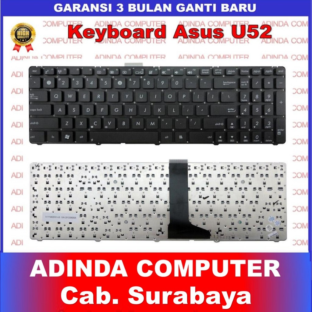 Asus U52 U52F U52F-BBL5 U52F-BBL9 U52Jc U53 U53F U53j คีย์บอร์ด