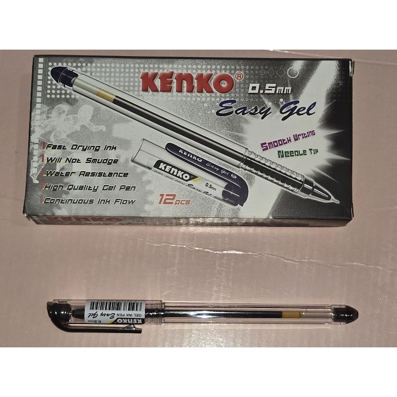 MERAH KENKO EASY GEL PENS COTENTS 12 ชิ้น BLACK BLUE RED KENKO LIQUID PENS ราคากล่องต่อทุน 1 DOZEN K