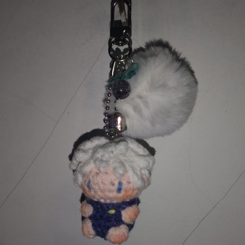 [READY] พวงกุญแจ Gojo || Gojo satoru โครเชต์ charmbag || เจเจเค กระเป๋าเสน่ห์ || พวงกุญแจ Jjk || แฟน