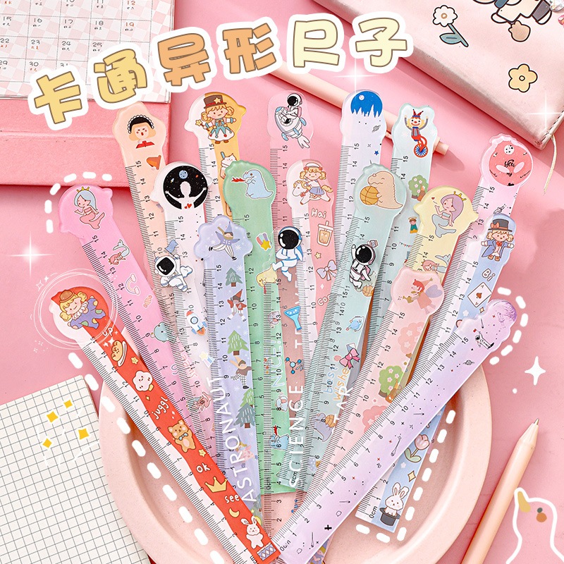 Cute Motif Ruler / Animal / Girls / Ruler / Stationery / 15 Cm / School Stationery