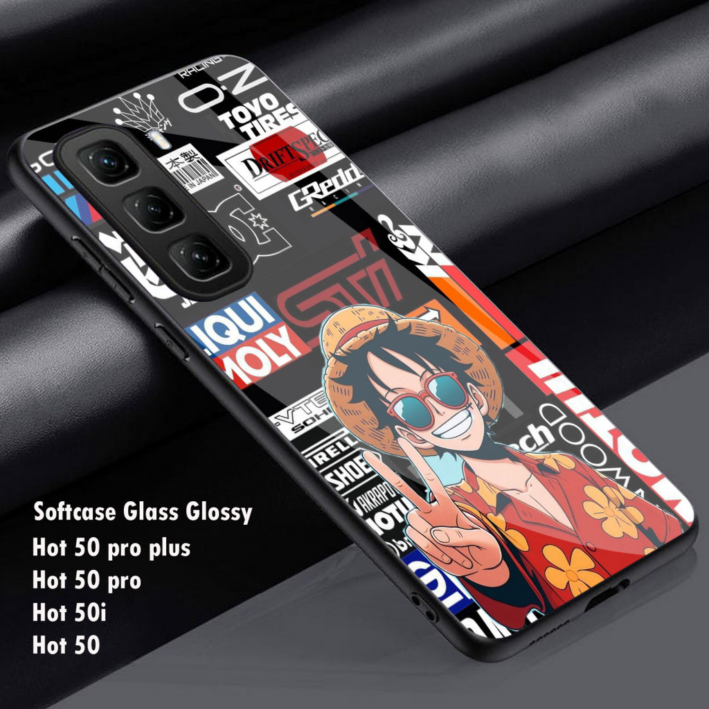 Softcase Glass Shiny Glass Infinix Hot 50 50i Hot 50 Pro Hot 50 Pro+ Casing Hp Infinix Hot 50 Pro+ K