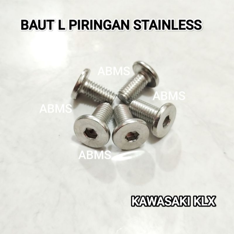 KAWASAKI KLX STAINLESS DISC BOLT KAWASAKI D TRACKER DISC L BOLT STAINLESS STEEL MATERIAL KAWASAKI ST