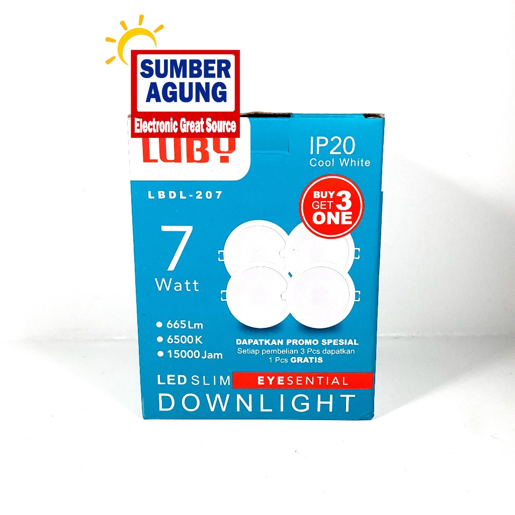 Luby Downlight Panel LED Slim Eyessential 7W 7Watt Package ซื้อ 3 แถม LBDL207 จํานวน 4 7 วัตต์