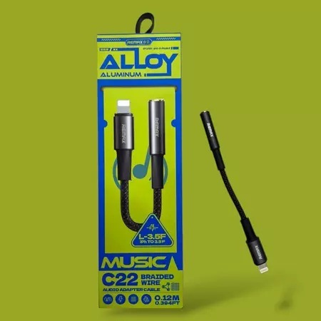 สาย Remax Jack to iPhone C22 / สาย IPHONE เป็น AUX CONNECTION / สายเชื่อมต่อ IPHONE เพื่อ HENSED HOL