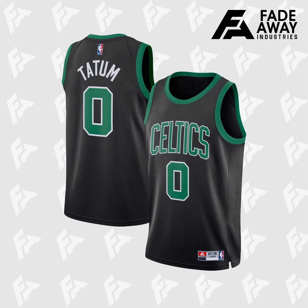 TATUM 0 CELTICS เสื้อแข่งบาสเก็ตบอลสีดํา