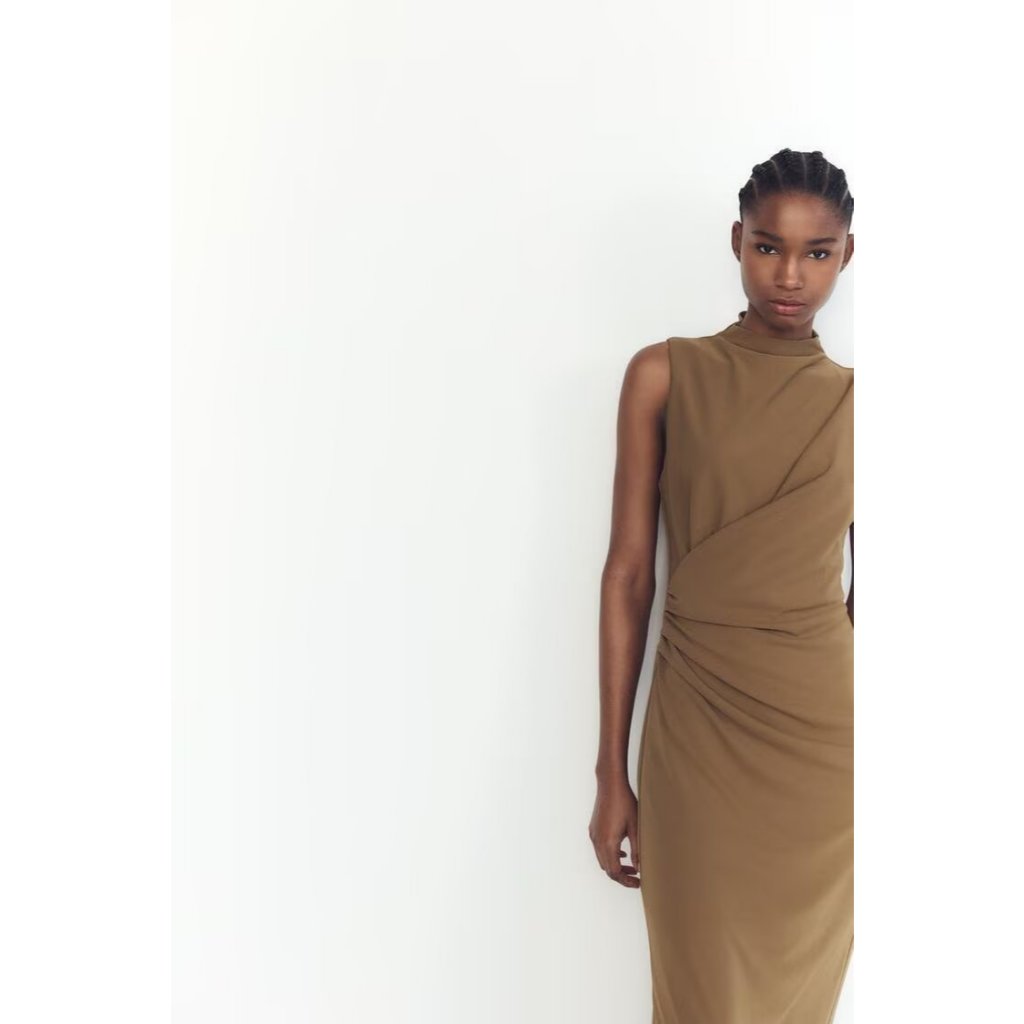 Gaxels Dress Khaki Curve