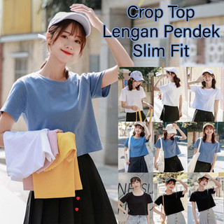 BAJU KAOS CROP TOP / BAJU CROP TOP / T SHIRT CROP TOP / ATASAN CROP TOP / BAJU CROP / CROP TOP KOREA