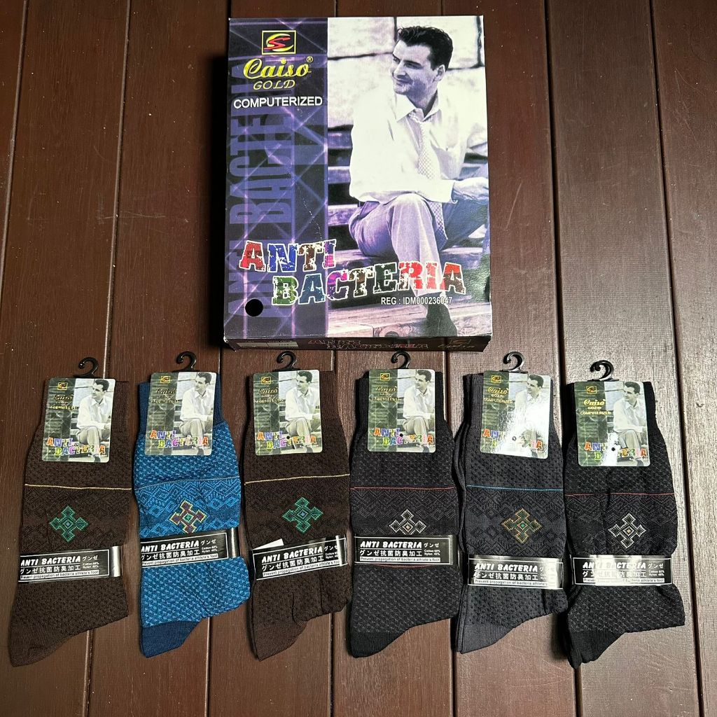 ขายส่ง 12 คู่ 1 โหล ถุงเท้าสํานักงาน ยี่ห้อ Caiso