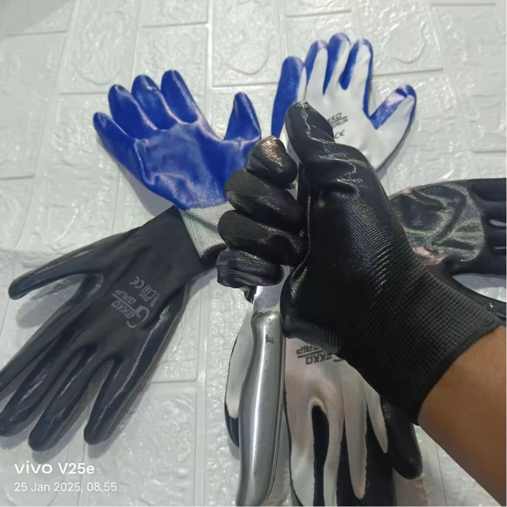 GEKKO GRIB ถุงมือนิรภัยทํางานยางลาเท็กซ์กันลื่นกันบาด