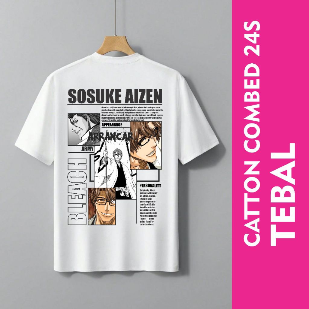 เสื้อยืดอนิเมะ Aizen Bleach Distro