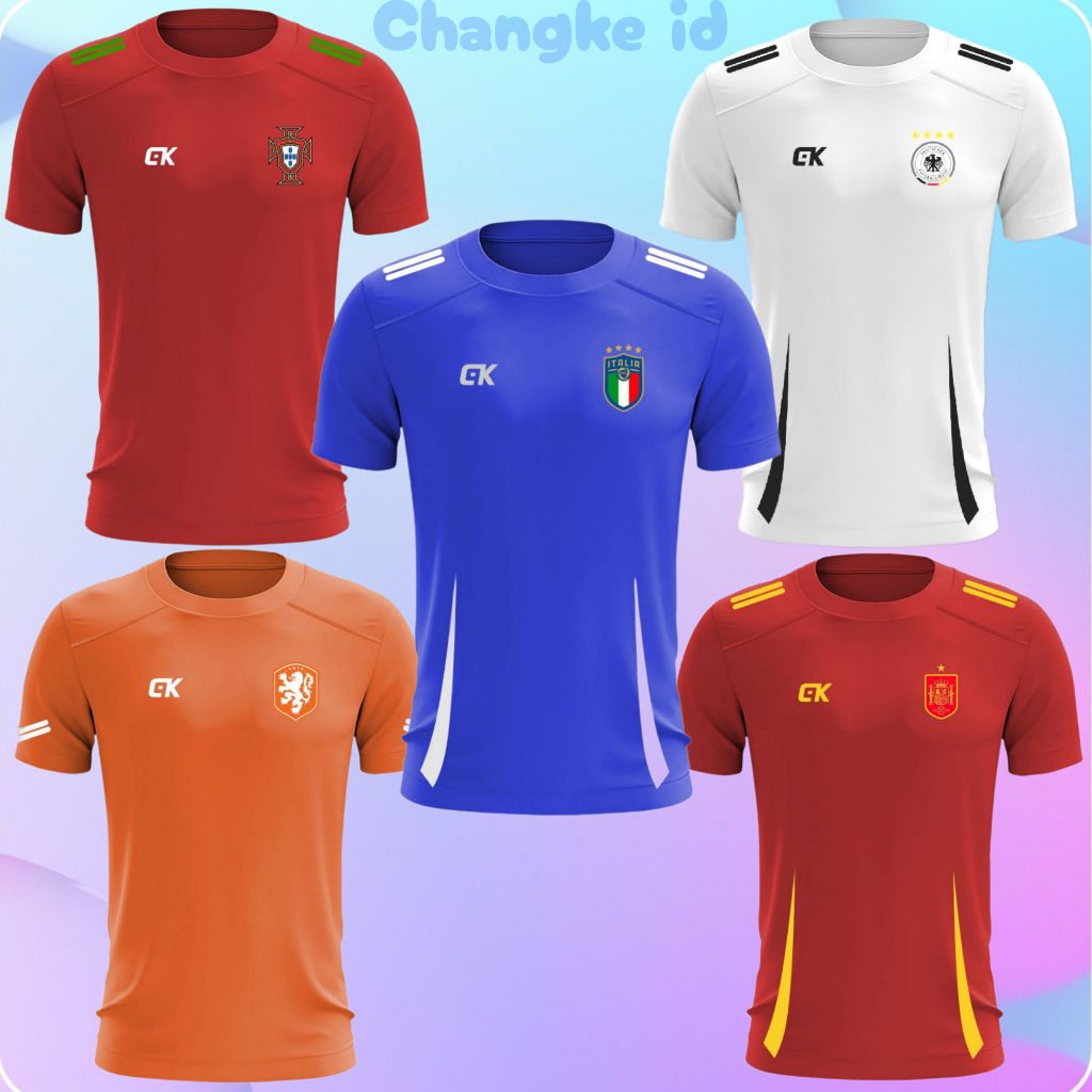 WORLD CUP FOOTBALL SHIRT RUNNING SHIRT ADULT เสื้อกีฬาผู้ชาย EUROPA SHIRT BADMINTON SHIRT TRAINING S