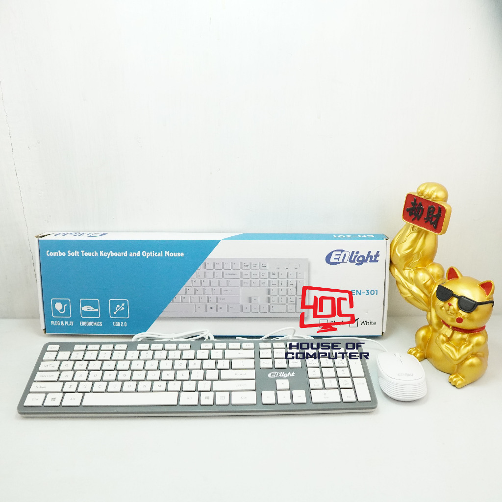 ENLIGHT EN-301 เมาส์คีย์บอร์ด USB - สีขาว EN301