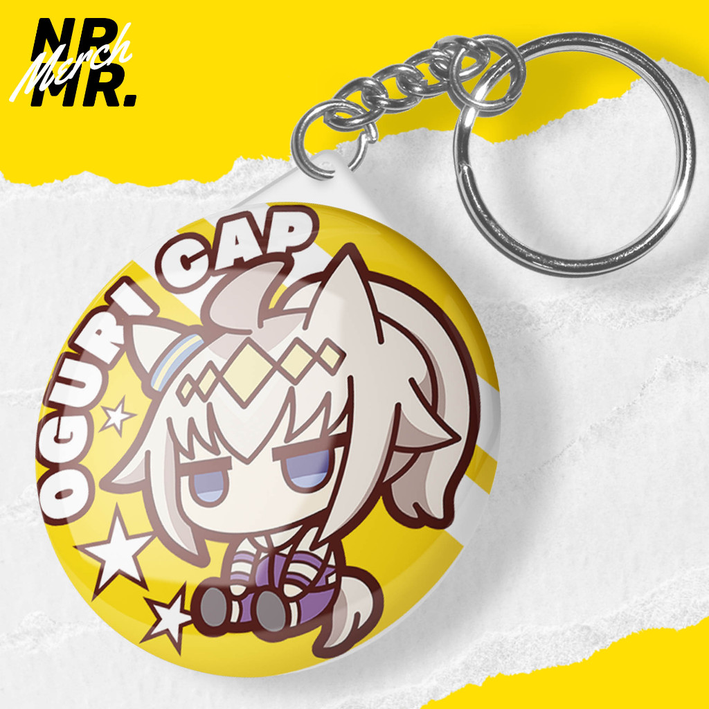 Oguri Cap 44mm Pin พวงกุญแจ Uma Musume Cinderella Grey