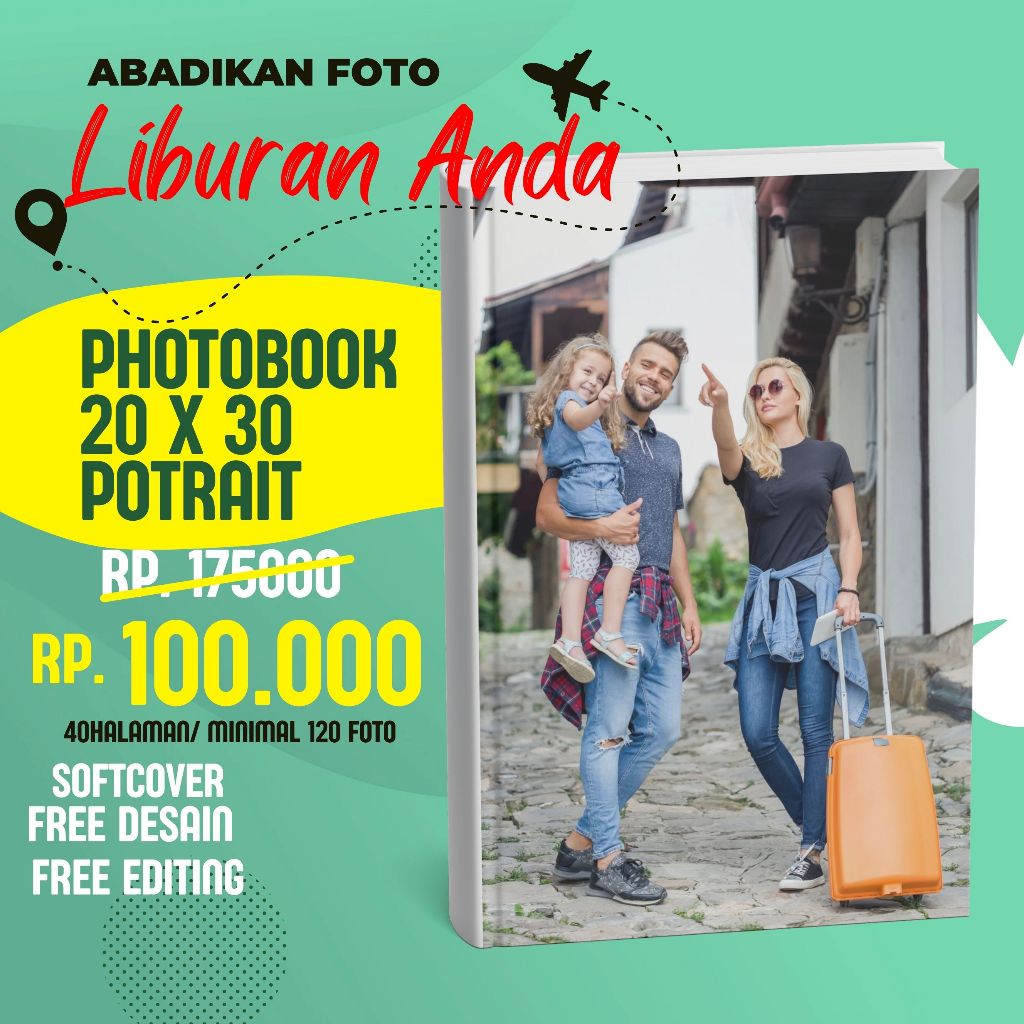 Your Holiday Photobook 20 x 30 Portrait Softcover ออกแบบฟรี