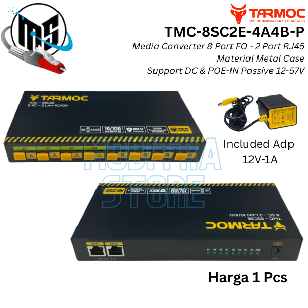 Tarmoc TMC-8SC2E-4A4B-P | สวิตช์แปลงสื่อ 8FO 2LAN / 8 FO 2 LAN 10/100Mbps POE IN 12-57 โวลต์ | 8SC 2