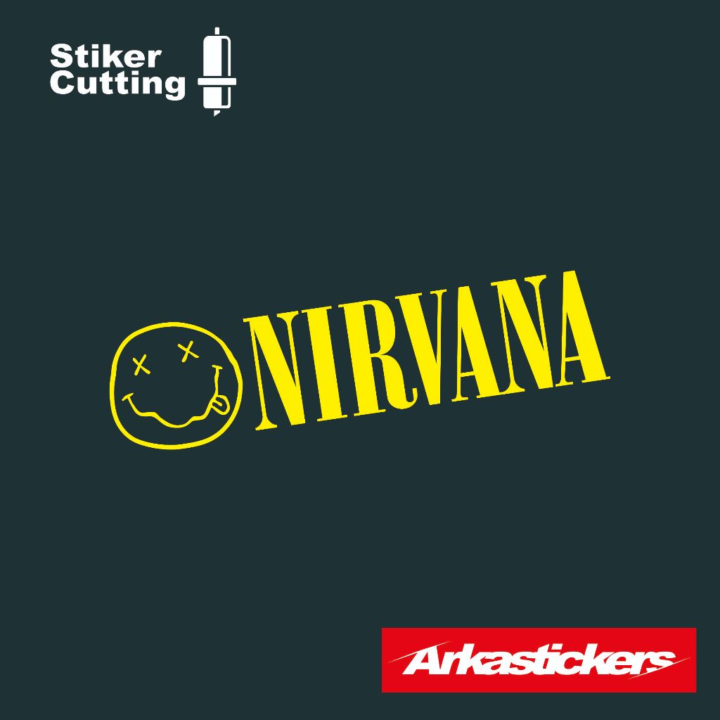 CAHAYA ตัดสติ๊กเกอร์ NIRVANA สําหรับมอเตอร์ไซค์ รถยนต์ หมวกกันน็อค ฯลฯ สว่างขึ้นได้ - สติ๊กเกอร์ NIR