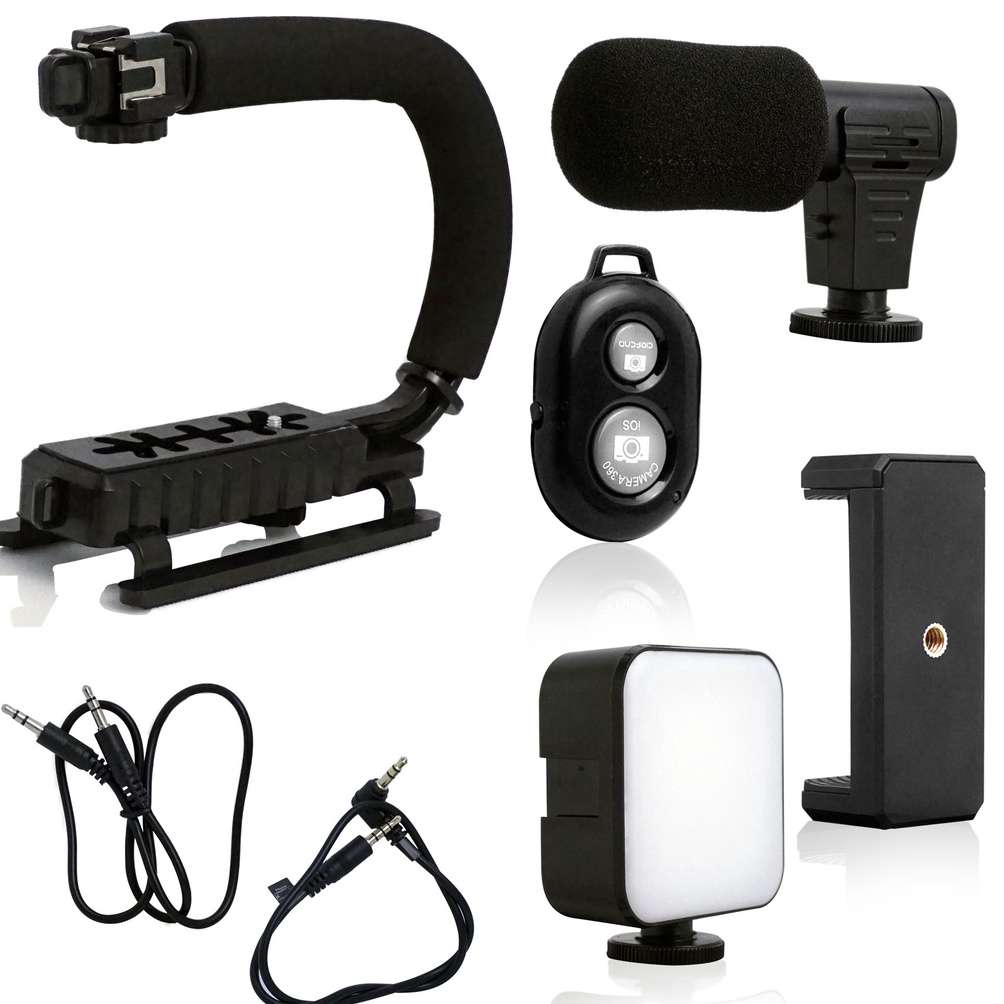 CODE R82D Vlogging ชุด Stabilizer Grip Video Handle C รูปร่างกล้อง DSLR Mirrorless ฟิล์มทําเครื่องมื