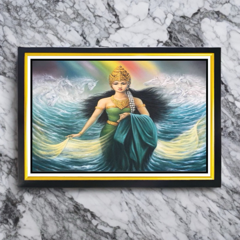 RATU Simple South Coastal queen พิมพ์ตกแต่งผนังพร้อมกรอบขนาด 65 x 45 ซม.