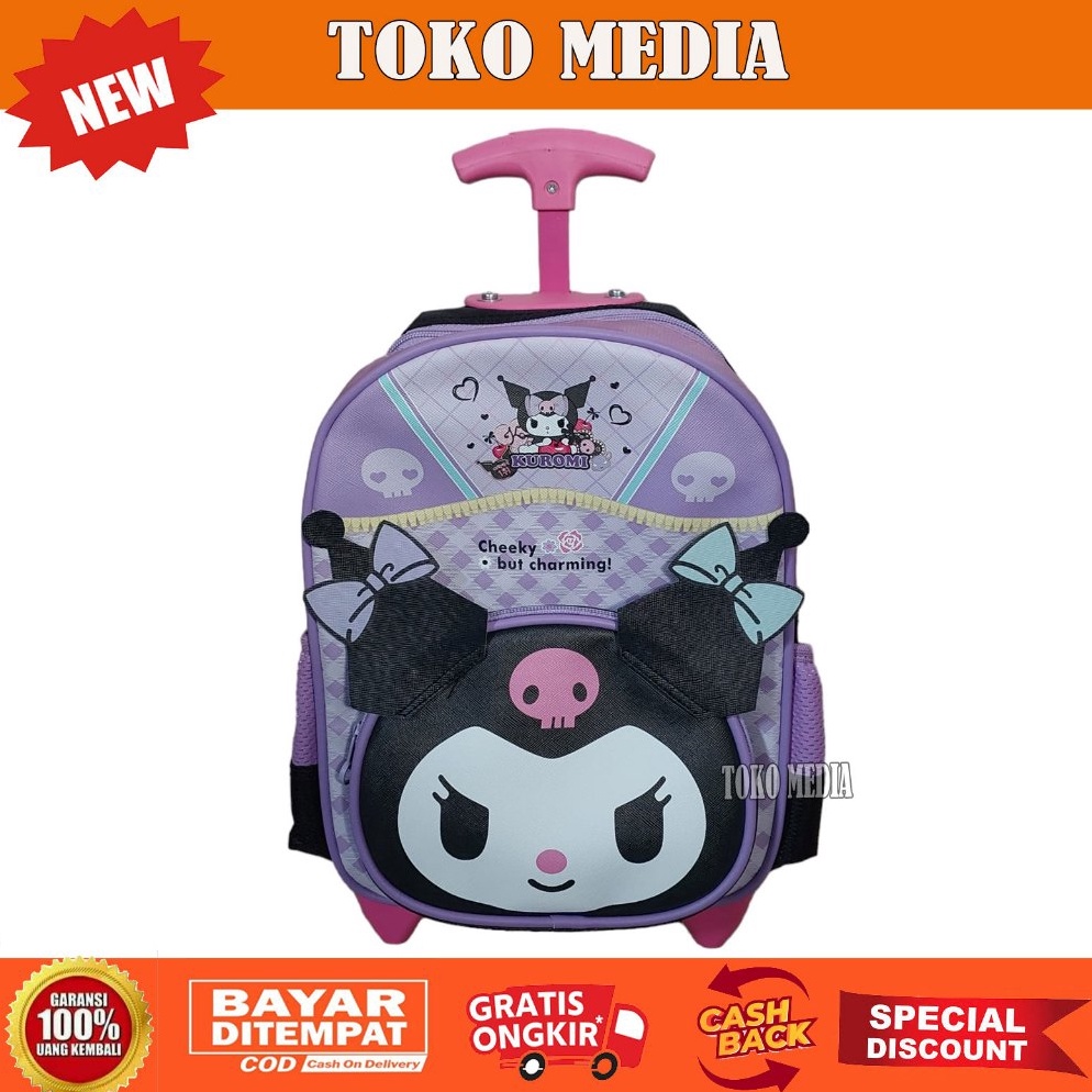 CODE X82F Kuromi School Trolley Bag สําหรับเด็ก โรงเรียนอนุบาลน่ารักก่อนวัยเรียน TM2622TM2621