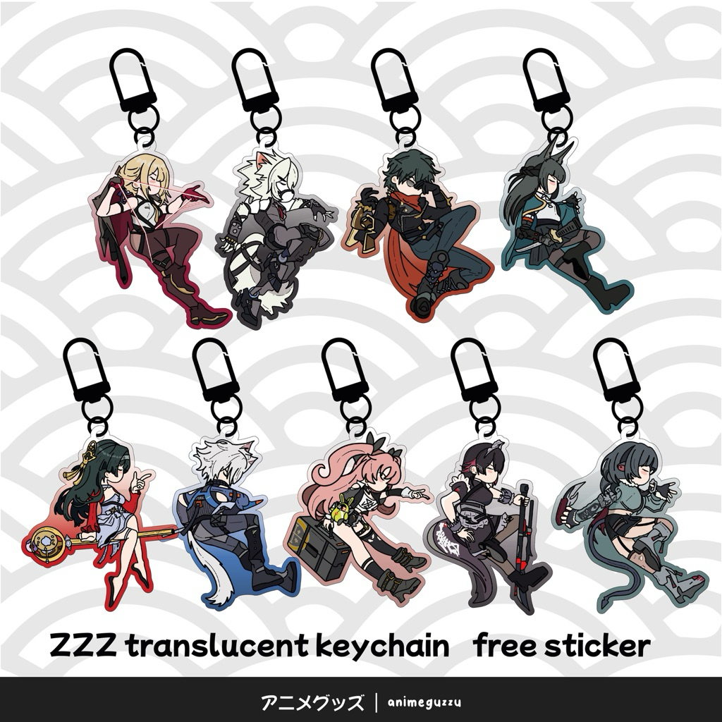 ANIMEGUZZU ZZZ ZENLESS ZONE ZERO TRANSLUCENT KEYCHAIN - ฟรีสติ๊กเกอร์