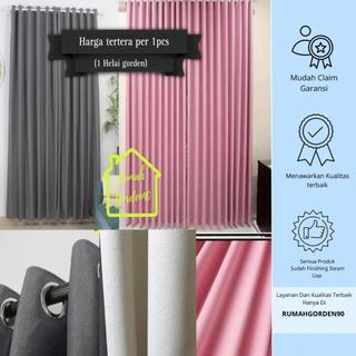 Gorden Jendela Dan Pintu Minimalis Kamar Aesthetic Bahan Blackout Polos Tebal Serat Safron