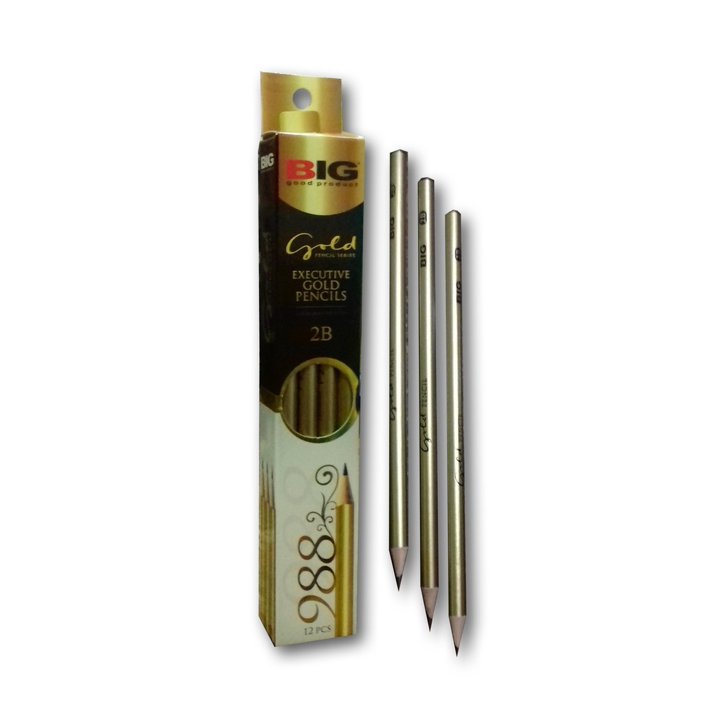 2B BIG 988 GOLD COLOR PENCIL (แพ็ค)