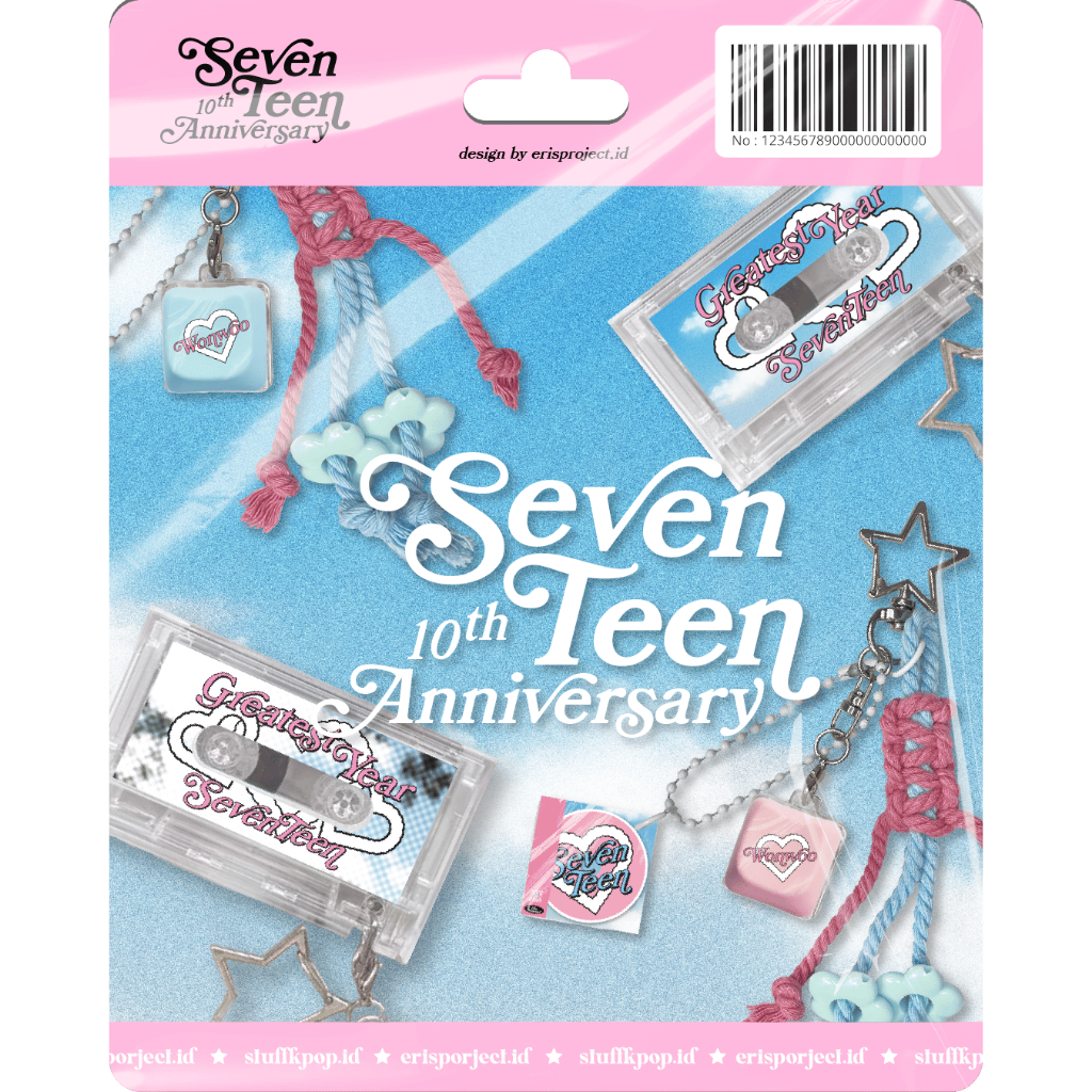 [erisproject.id] SEVENTEEN 10th ANNIVERSARY - GREATEST YEAR SEVENTEEN FANMERCH TAPE KEYRING NFC และ 