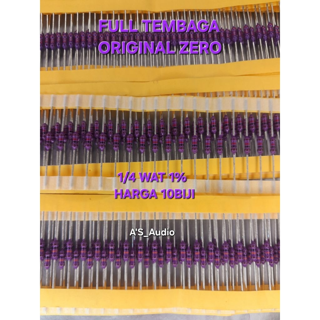 UNGU RESISTOR 1/4 9K1 1% ORIGINAL ZERO FULL COPPER PURPLE RESISTOR 10 ชิ้น
