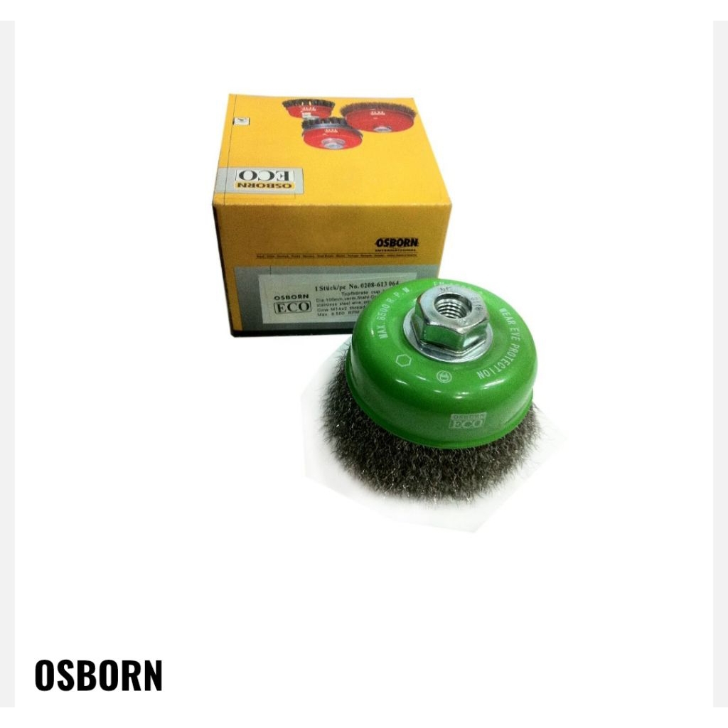 Osborn Cup Brush Crimped Stainless Steel Wire 4(100) M14x2.0 -0.3- ECO