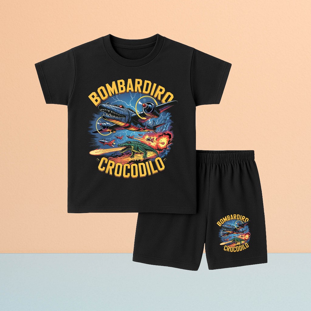 Bombardiro Crocodilo Anomali Viral Tiktok ชุดเด็กอายุ 1 ถึง 6 ปี