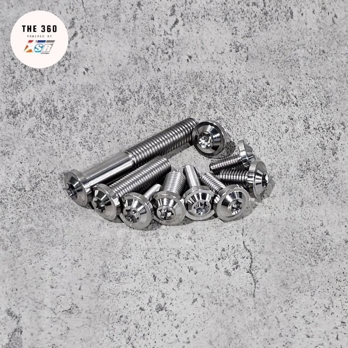 สลักเกลียวไทเทเนียม GR5 หัวโต M4 x 0.7 D10H4 RAW สี RAW