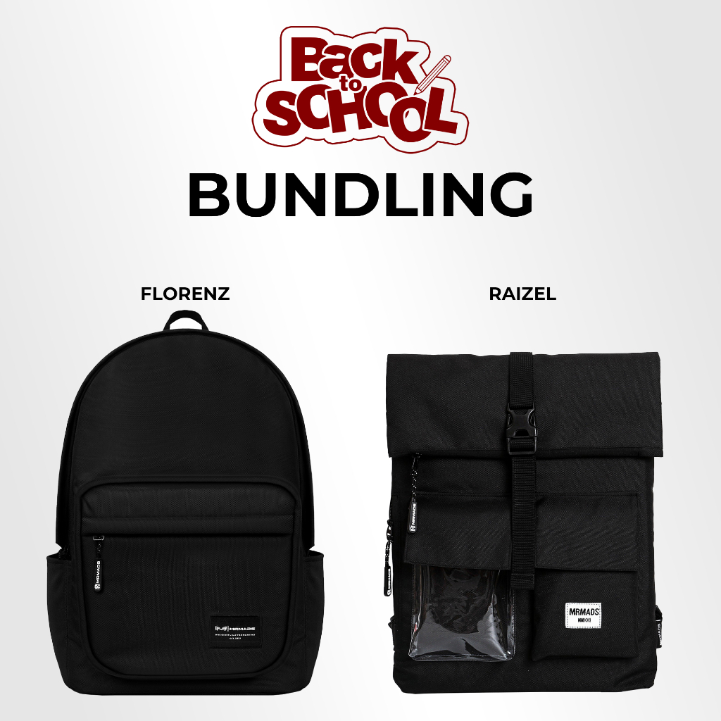 Mr Mads - Florenz & Raizel Backpack Stylish & Functional School Backpack Special Back to School (Bun
