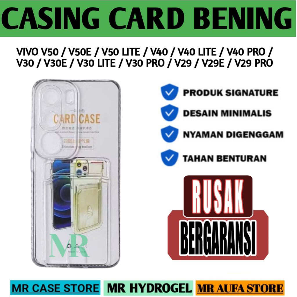 CASING Softcase Slot Card Holder CLEAR สําหรับ VIVO V60 / V60 LITE / V50 / V50 LITE / V40 / V40 LITE