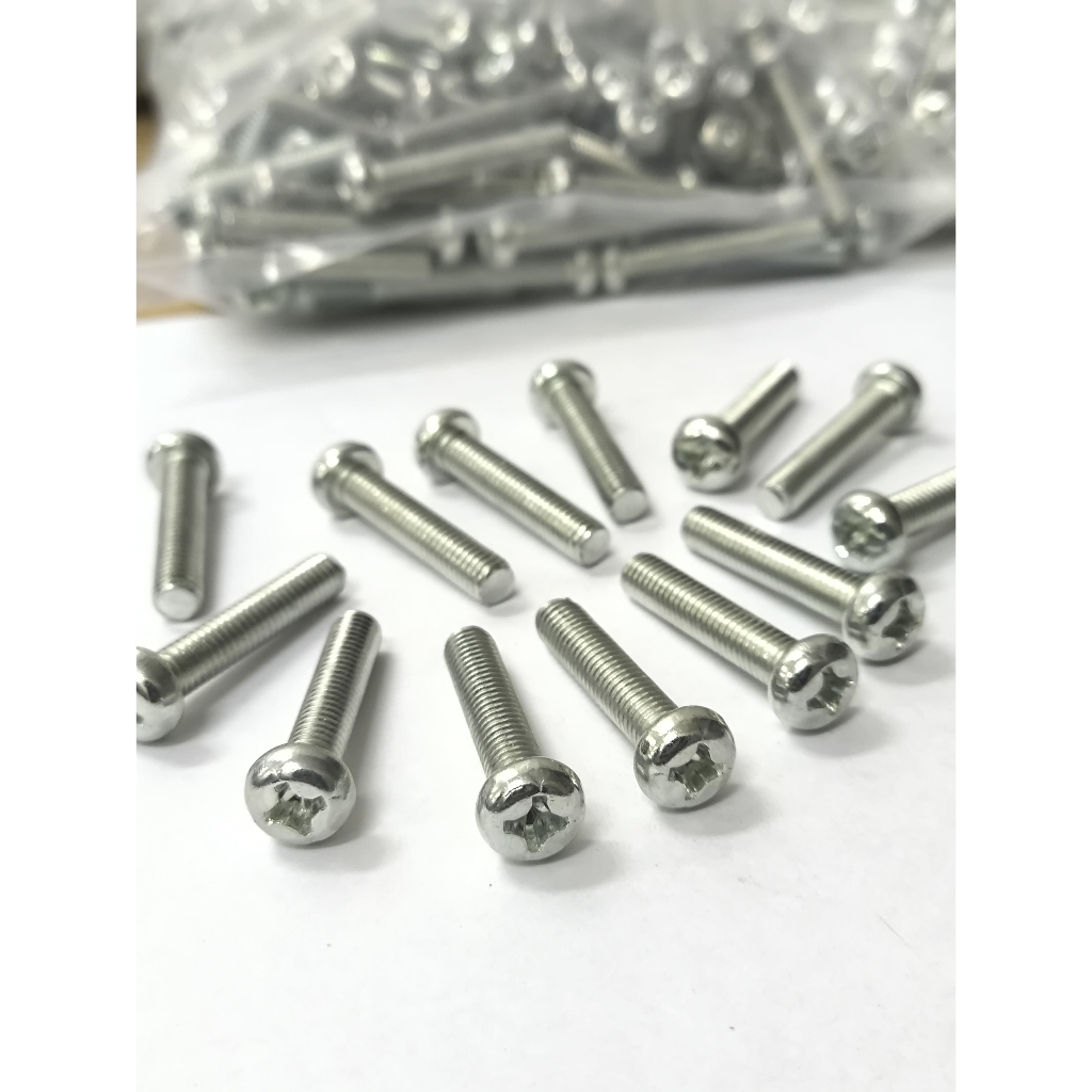 JP Bolt / Cross หัวกลม (1 ชิ้น) M4x16B / M4x16K / M4x18 / M4x20 / M4x25 / M4x40 / M5x10 / M6x12 / M6