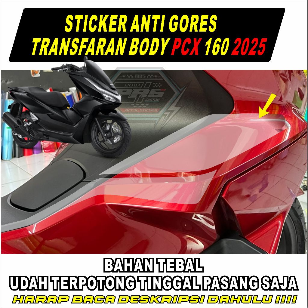 THICK สติ๊กเกอร์กันเลื่อนแบบใส SIDE BODY PCX 160 2025 1 ชุดขวาและซ้าย