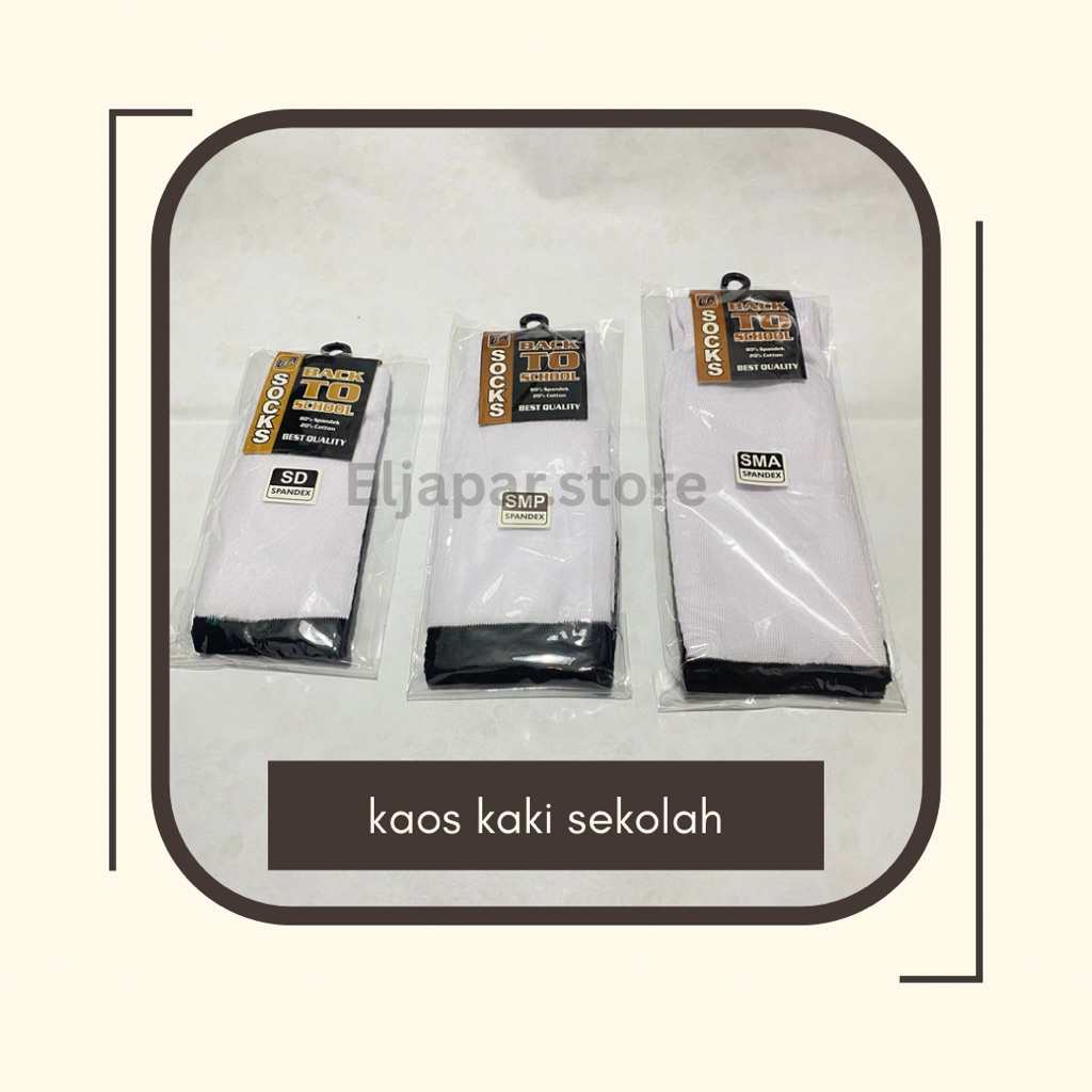 (PCS) CHILDRENS SCHOOL SOCKS สีดําและสีขาวถุงเท้า SCHOOL