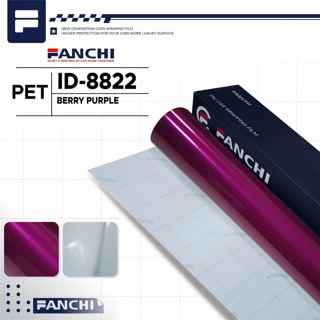 สติ๊กเกอร์ 152CM FANCHI PET122 ID-8822 Berry Purple PET 152CM ต่อเมตร