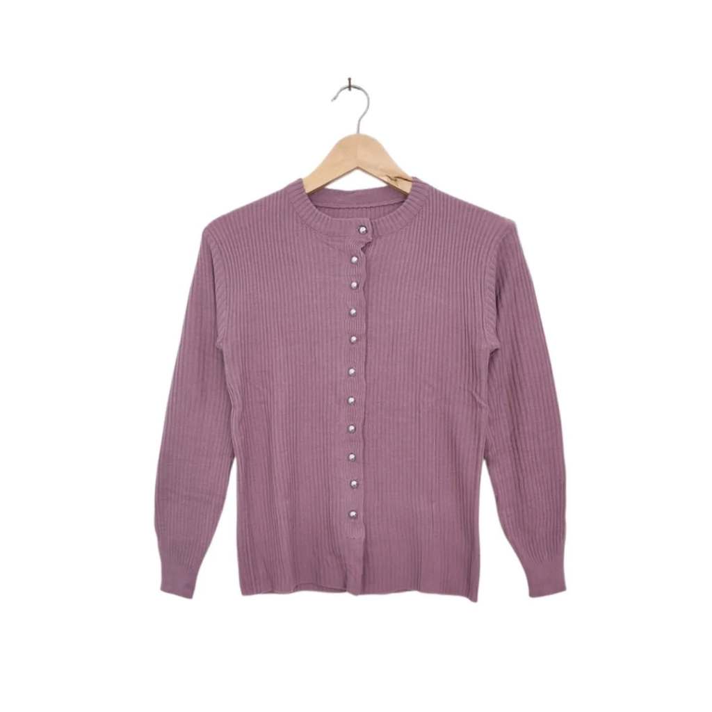 คาร์ดิแกนติดกระดุม Dusty Purple (CODE: B78 -14)