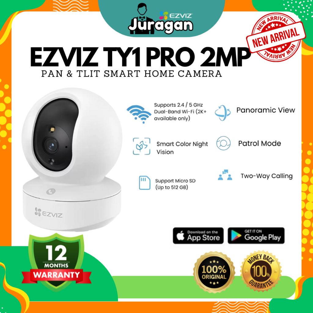 EZVIZ TY1 Pro 2MP กล้องบ้านอัจฉริยะ Pan & Tilt